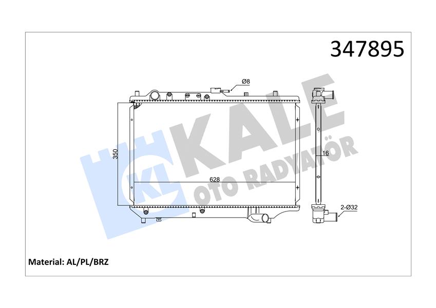 RADYATÖR 323 FIV 1.6 89 94 MT AL/BRZ 350X628X16