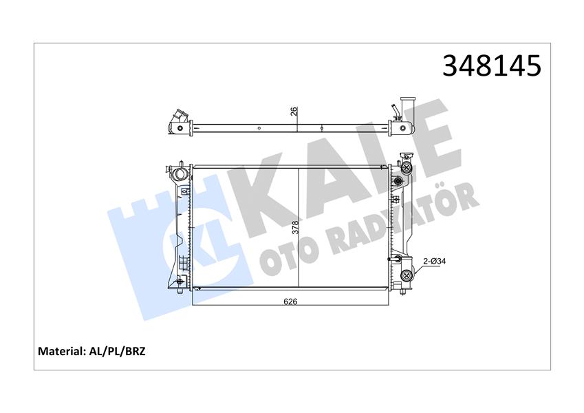 RADYATÖR AL/PL/BRZ AVENSIS 2.0 16V VVTI 03 AT