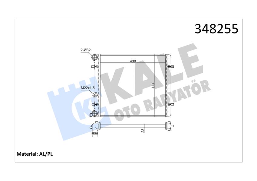 RADYATÖR AL/MKNK LEON-TOLEDO-SKODA OCTAVIA-VOLKSWAGEN GOLF IV-BORA 99- 1.4İ/1.6İ MT