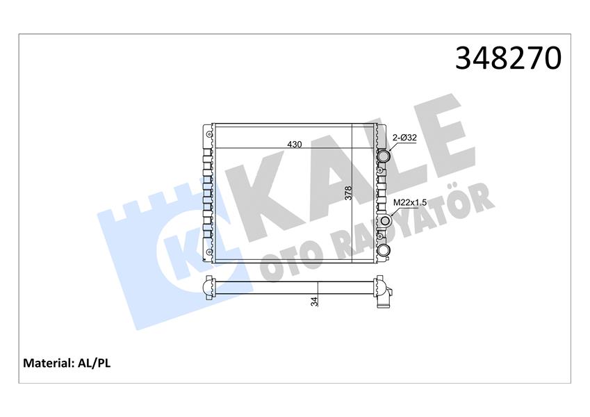 RADYATÖR AL/MKNK AROSA-VOLKSWAGEN LUPO-POLO 1.4 MT