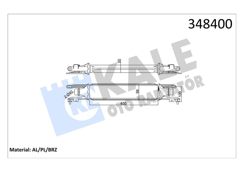 TURBO RADYATÖRÜ INTERCOOLER CORSA D AL/PL/BRZ 450X97X52