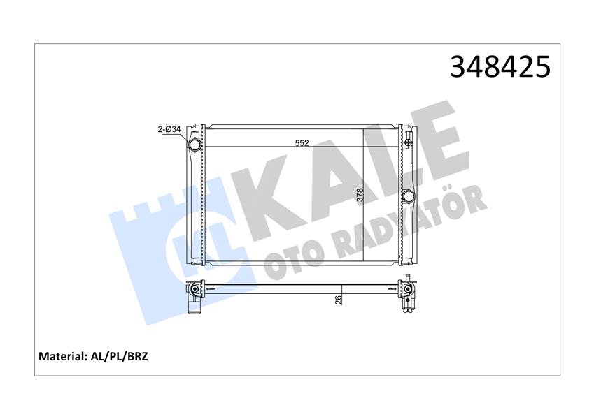 RADYATÖR BRAZİNG COROLLA D4D 07 545X370X26