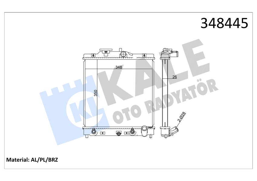 RADYATÖR CIVIC V-CIVIC VI-HR-V-ROVER 45-400 1.5-1.6 16V 91- 95-1.4-1.5-1.6 95- 01 AT