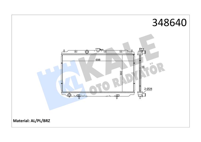 RADYATÖR BRAZİNG ALMERA 00 1.5-PRIMERA P12 02 AC KLİMASIZ MEKANİK 360X698X169