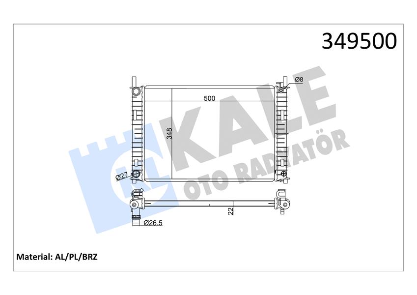 MOTOR SU RADYATORU FIESTA 1.25 16V 1.4 16V 1.4TDCI 01 08 MAZDA II 1.4CD MANUEL BRAZING VERSIYONU