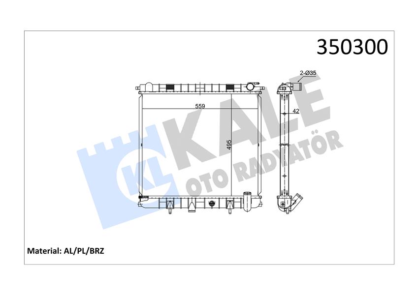 RADYATÖR LAND ROVER RANGE ROVER 4.0I 4.6I 98 MT AC-NAC BRAZING 495X559X42 SU RADYATÖRÜ