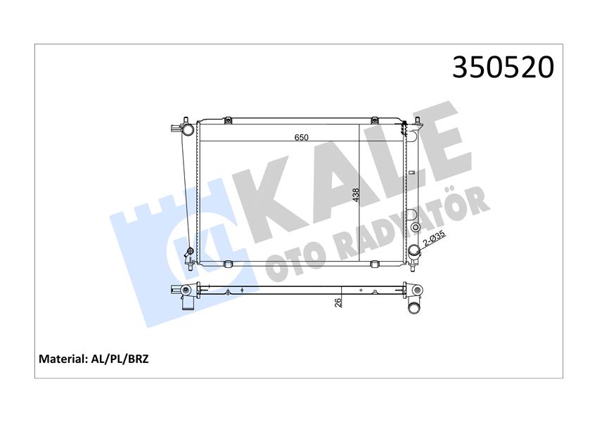 RADYATÖR STAREX 00-04 H1 2.5 CRDI AC KLİMASIZ MEK 650X438X26 AL/PL/BRZ