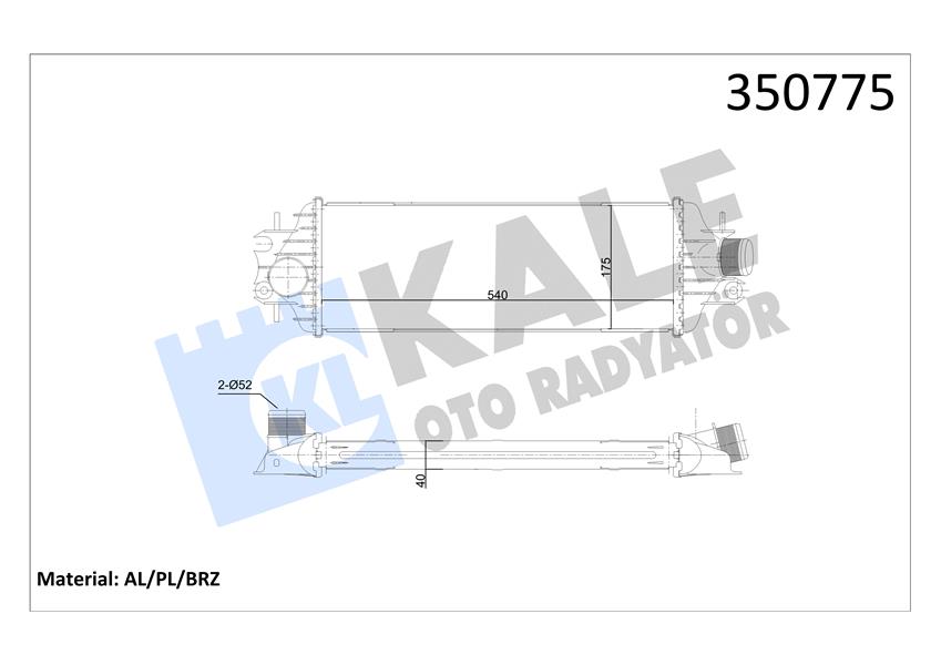 İNTERCOOLER AL/PL/BRZ TRAFIC II-NISSAN PRIMASTAR-OPEL VIVARO-VAUXHALL VIVARO