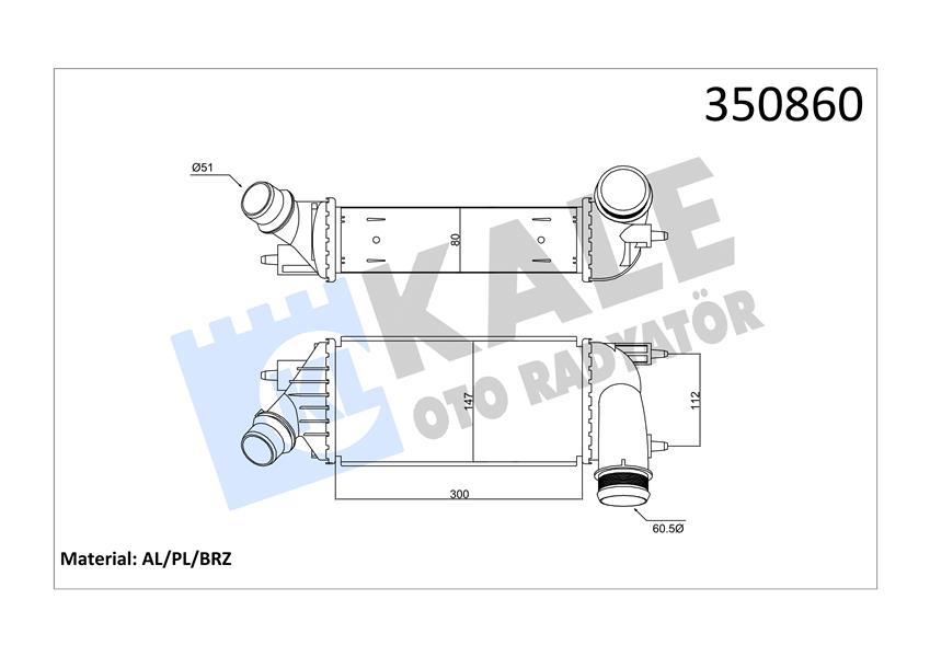 İNTERCOOLER AL/PL/BRZ C8-JUMPY-SCUDO-807-EXPERT-TOYOTA PROACE