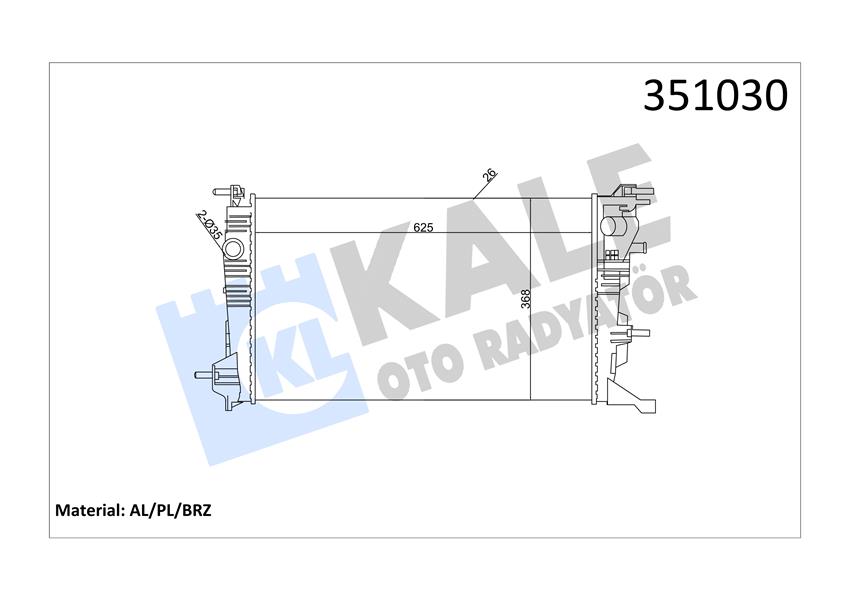 RADYATÖR MGN III 09 SCENIC III 09 1.5DCI-1.4TCE MEK AC KLİMASIZ 630X378X26