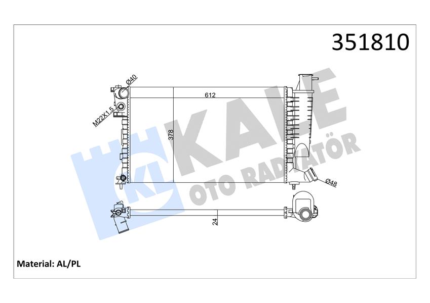 RADYATÖR AL/MKNK XSARA 1.4-1.6-1.8-2.0 98 00-ZX92 -PEUGEOT 306 1.4-1.6-1.8 97 98