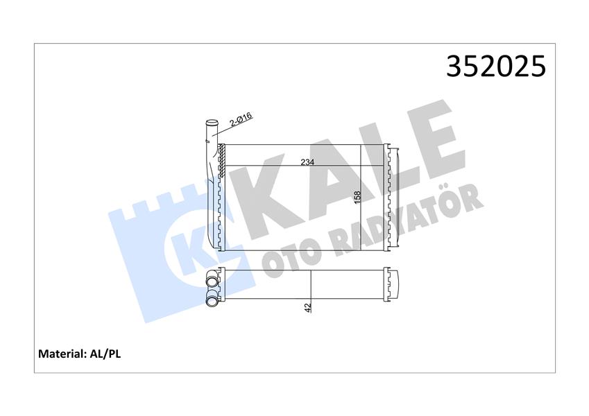 KALORİFER AL/MKNK 80-COUPE-90-PORSCHE 924-CADDY I-GOLF I-JETTA I-PASSAT-SANTANA-SCIROCCO 84 87