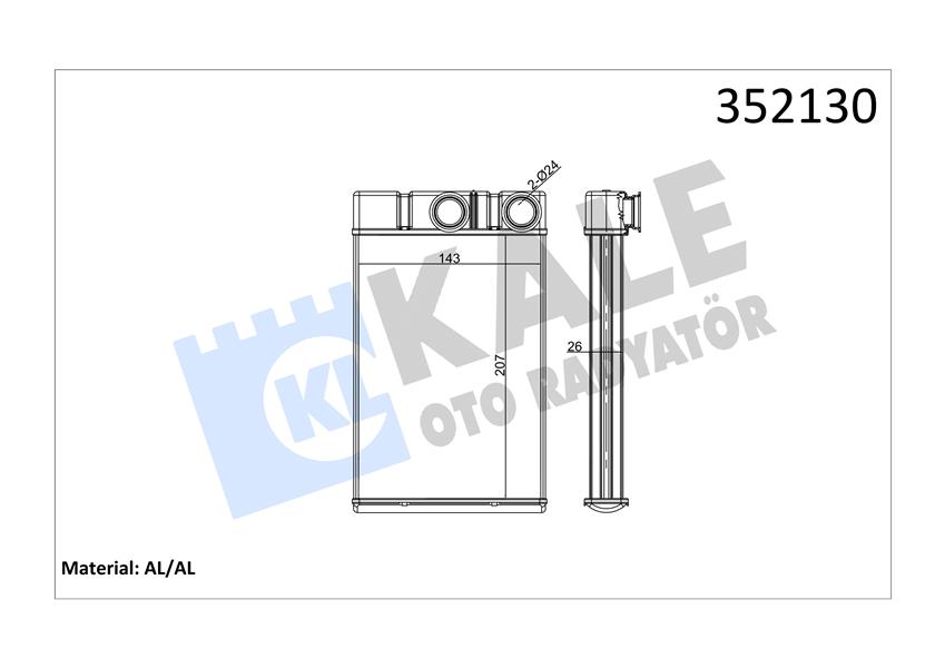 KALORİFER RADYATÖRÜ OPEL INSİGNİA 2.0 CDTİ 08 CRUZE 06 206X150X26 OTO.-MEK.