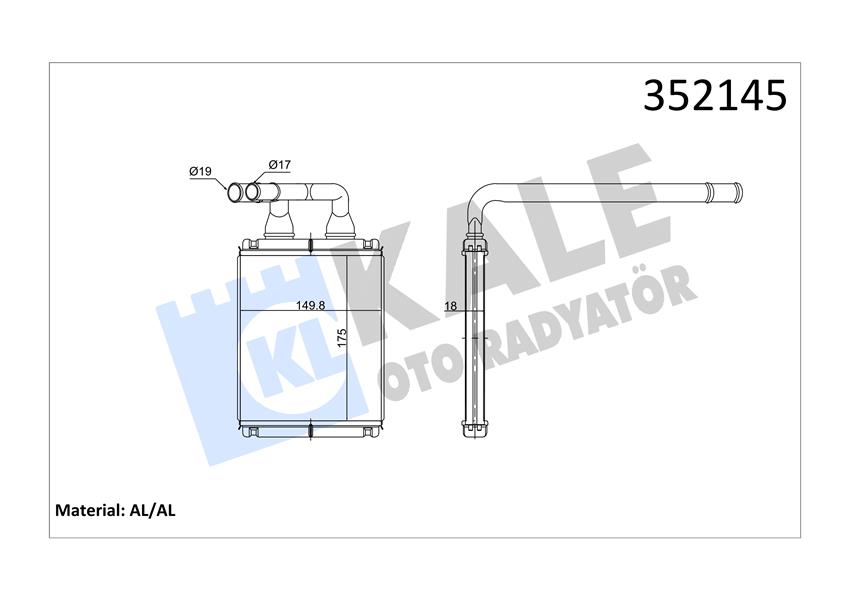 KALORİFER RADYATÖRÜ KIA PICANTO 1.0-1.1-1.1 CRDİ 04 175X150X20