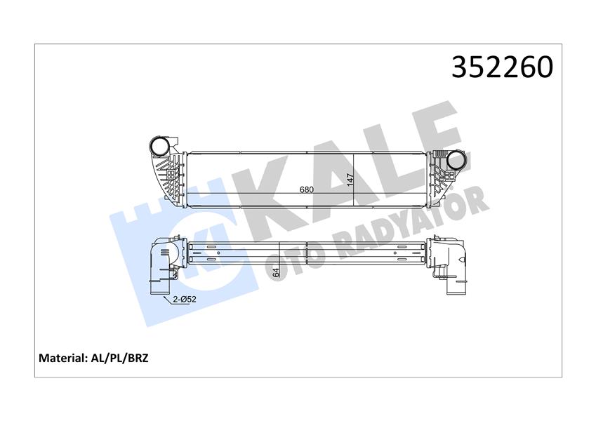 İNTERCOOLER ESPACE IV 2.0-2.2DCI 02 -LAGUNA II 1.9-2.0DCI 00 VEL SATIS 2.2 DCI 02