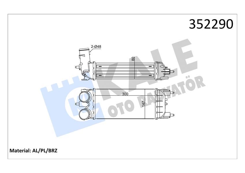 İNTERCOOLER CITROEN C5 III-PEUGEOT 508-508 SW1.6 HDI 08