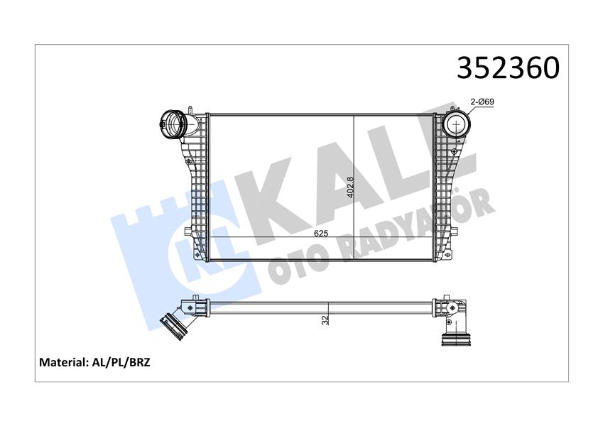 İNTERCOOLER LEON-TOLEDO II-VOLKSWAGEN BORA-GOLF IV 1.9 TDI 00