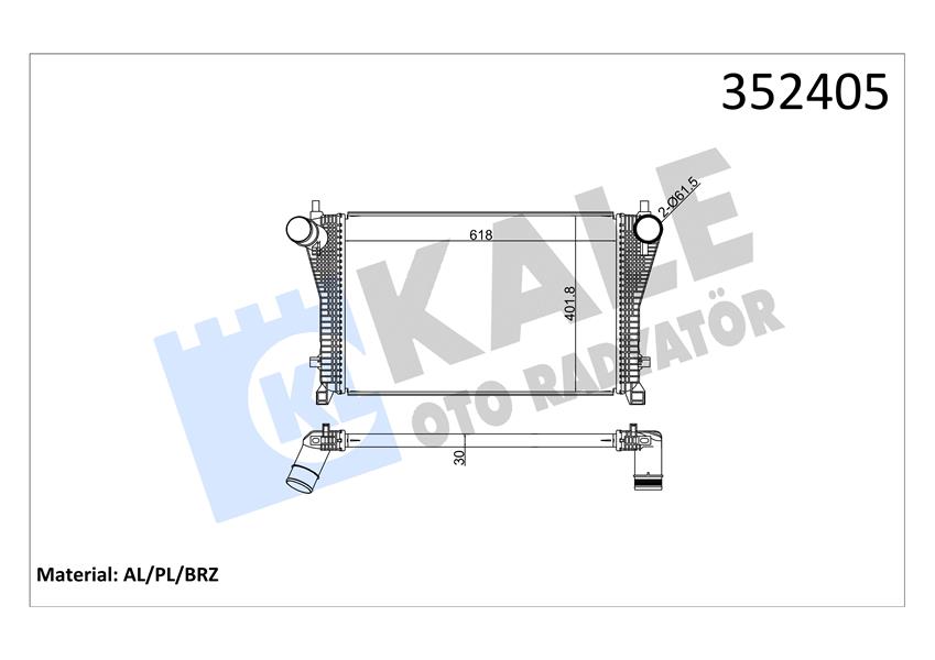 İNTERCOOLER A3-TT-LEON-LEON ST-OCTAVIA III-SUPERB III-GOLF VII-PASSAT-TIGUAN 1.8-2.0 TFSI 12