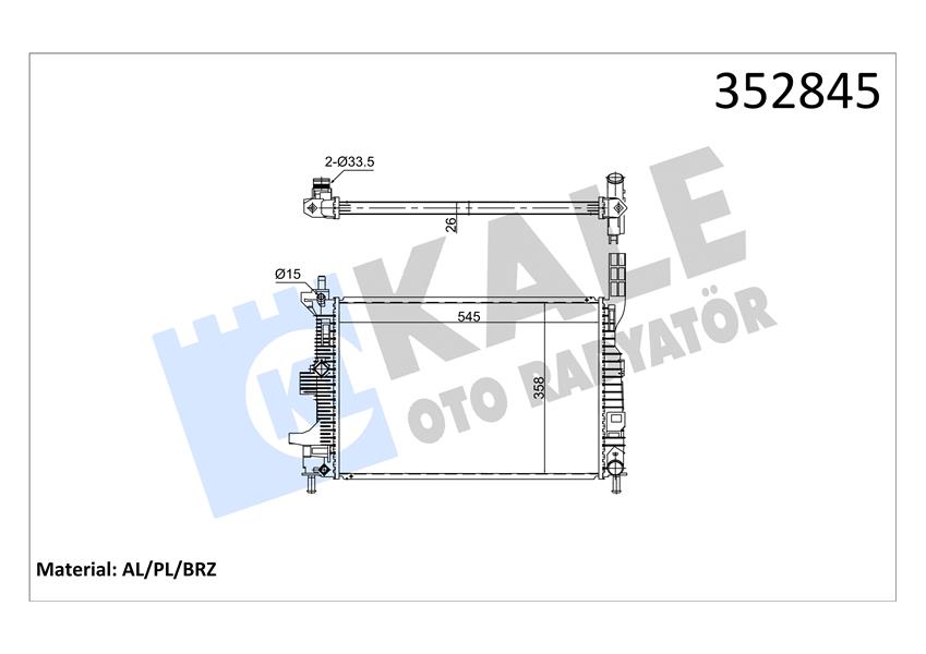 MOTOR SU RADYATORU FUCUS III 1.5TDCI 1.6TDCI 95PS 115PS 12 YENI CONNECT 14 1.5TDCI 1.6 TDCI OLCU 545 358 26