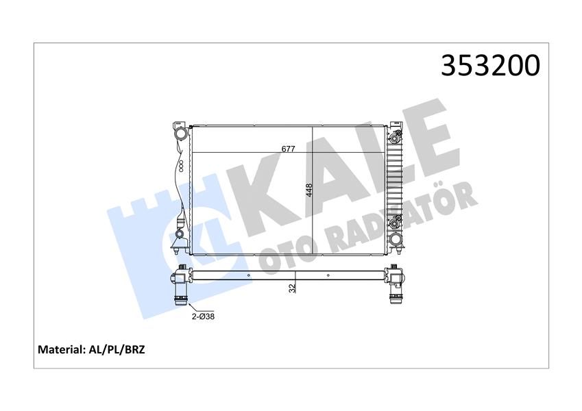RADYATÖR AUDI A6 2.8FSI-3.0TFSI-3.2FSI-3.1FSI 05-11 OTOMATİK 677X448X32 AL-PL-BRZ