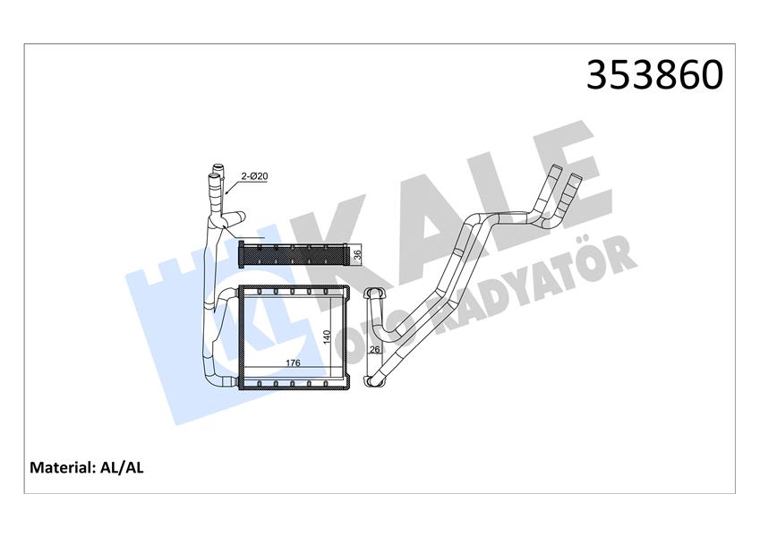 KALORIFER RADYATORU COURIER 14 -ECOSPORT 1.6TDCI 13 17 B-MAX 1.0 ECOBOOST 1.5 1.6TDCI 12 15