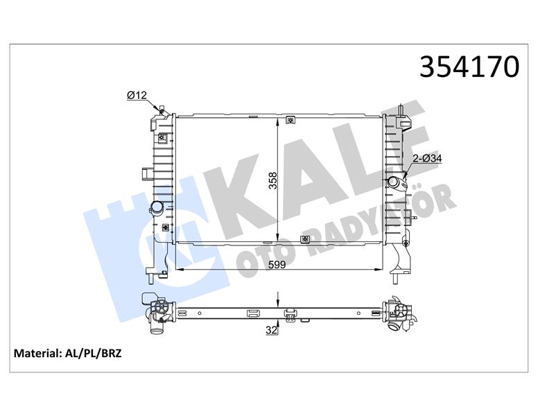 RADYATÖR MERIVA 1.3-1.7CDTI 03 AC KLİMASIZ MEK 600X370