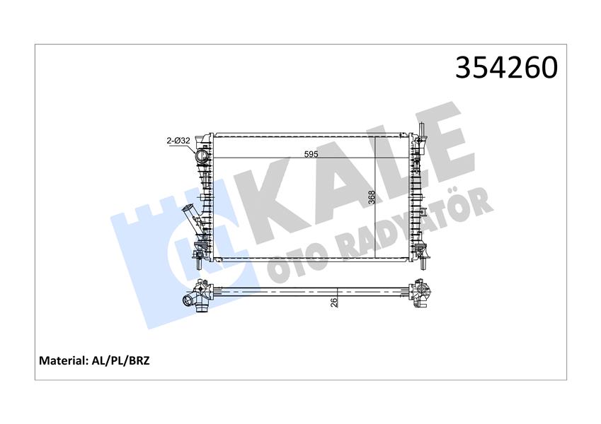 RADYATÖR FIESTA V-FUSION 1.6TDCI AC KLİMASIZ MEK 593X379X26