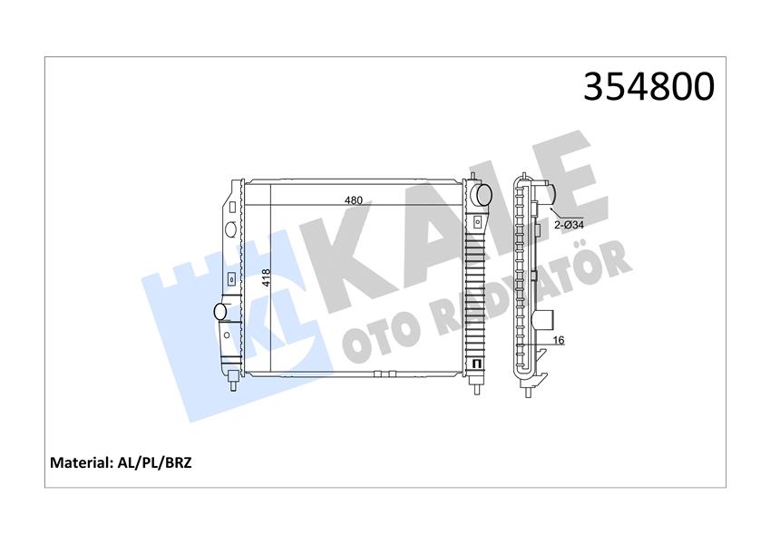 RADYATÖR CHEVROLET KALOS-AVEO AL/PL/BRZ 480X418X16