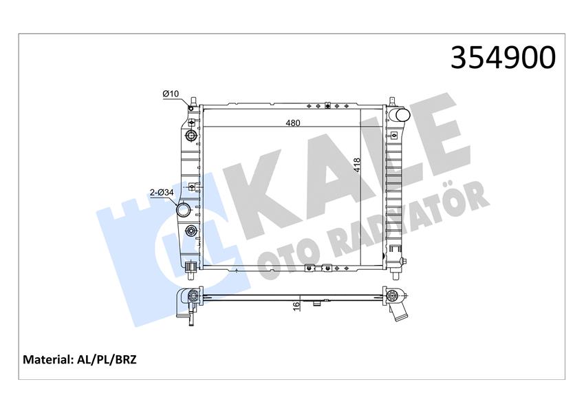 RADYATÖR CHEVROLET KALOS AL/PL/BRZ 480X418X16