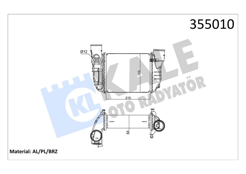 TURBO RADYATÖRÜ INTERCOOLER AUDI A4-EXEO 08-10 1.8T