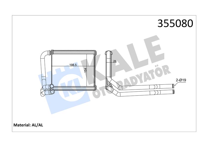 KALORİFER RADYATÖRÜ HYUNDAI ACCENT BLUE 11 120X194X26 OTO.-MEK.