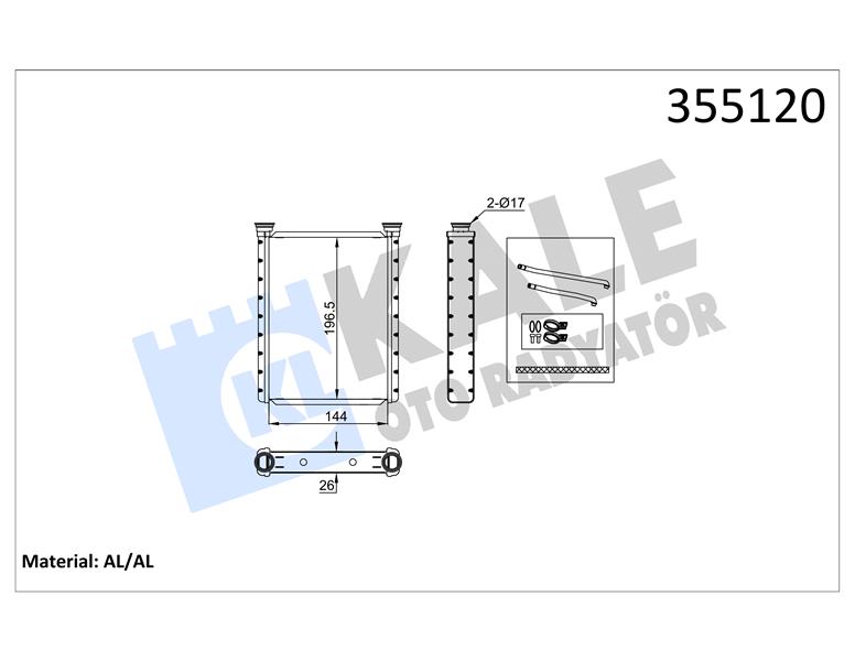 KALORİFER BRAZING TOYOTA URBAN CRUISER-YARIS-YARIS-VIOS-DAIHATSU CHARADE KALORİFER