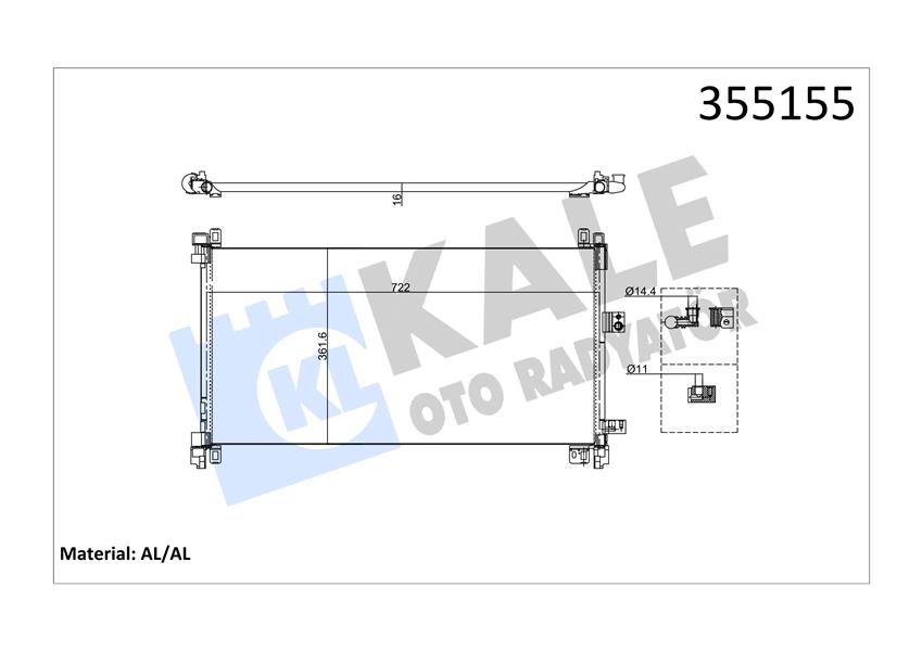 KONDENSER BRAZING AL/AL CITROEN C5 III-C6-PEUGEOT 508 I-508 SW I KONDENSER