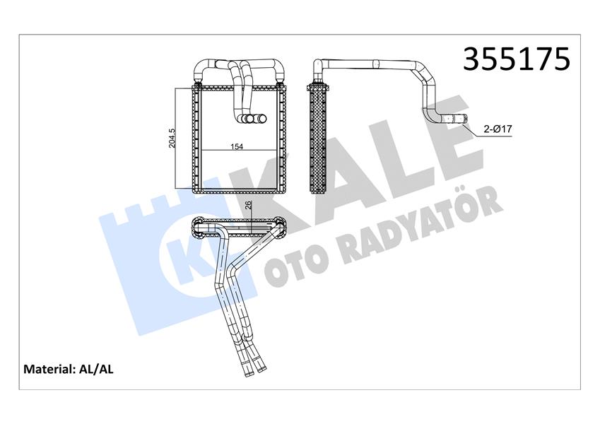 KALORİFER BRAZING AL/AL HYUNDAI TUCSON KALORİFER