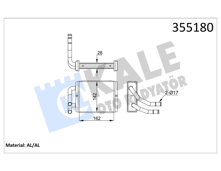 KALORİFER BRAZING AL/AL HYUNDAI H100-PORTER KALORİFER