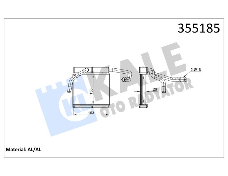 KALORİFER RADYATORU BRAZING AL/AL FORD RANGER 98 06 MAZDA B-BT-50