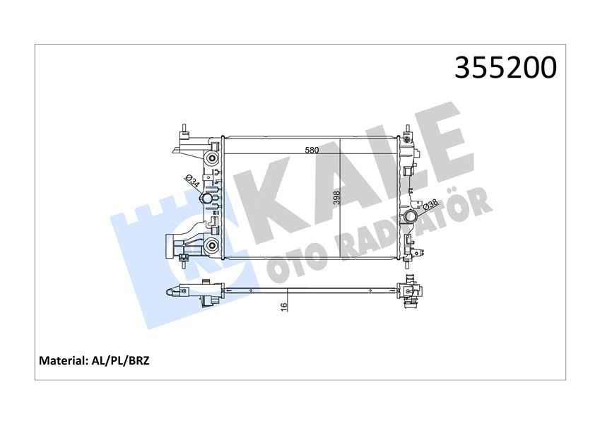 RADYATÖR ASTRA J-CRUZE J300-J305-J308 AL/PL/BRZ 580X398X16