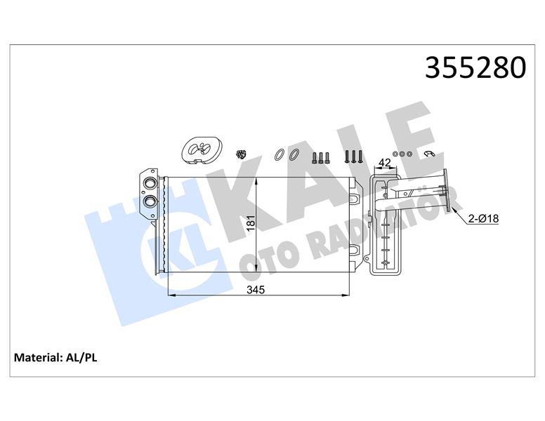 KALORIFER RADYATORU MERCEDES SPRINTER B901 B905 . VW LT 28-35-46