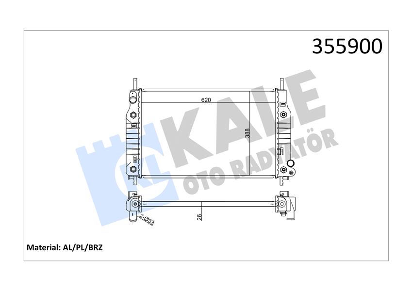 MOTOR SU RADYATORU MONDE I- II 1.6 16 V 1.8 16V / 2.0 16V 92 00 OTOM. 620 388 26