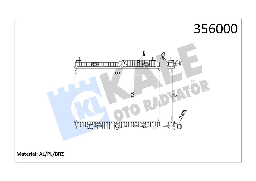 MOTOR RADYATORU FIESTA CB1 08 12 VI 08 1.4 EFI AT 1.4 1.6 OTOMATIK ŞANZIMAN 350 538 16