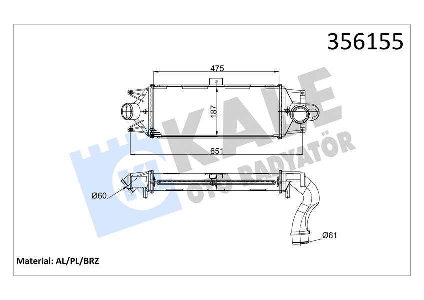 INTERCOOLER IVECO DAILY IV 06 11 64MM AL/BRZ 475X187X64