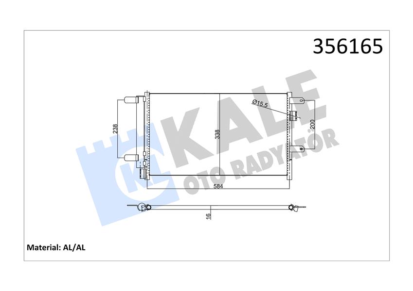 KONDENSER IVECO DAILY III-DAILY IV KONDENSER AL/BRZ 564X338X16