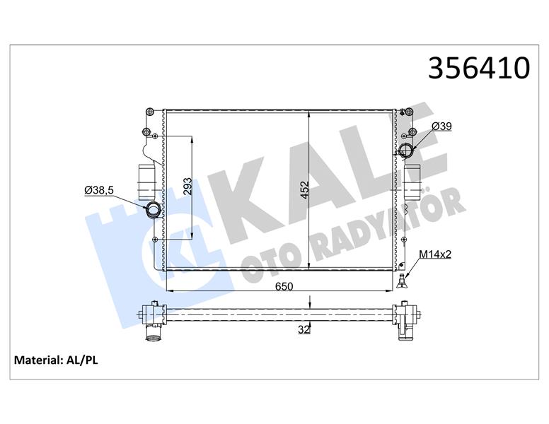 SU RADYATÖRÜ IVECO DAILY III-IV 06-11 MT MEKANİK 650X452X32 500039637