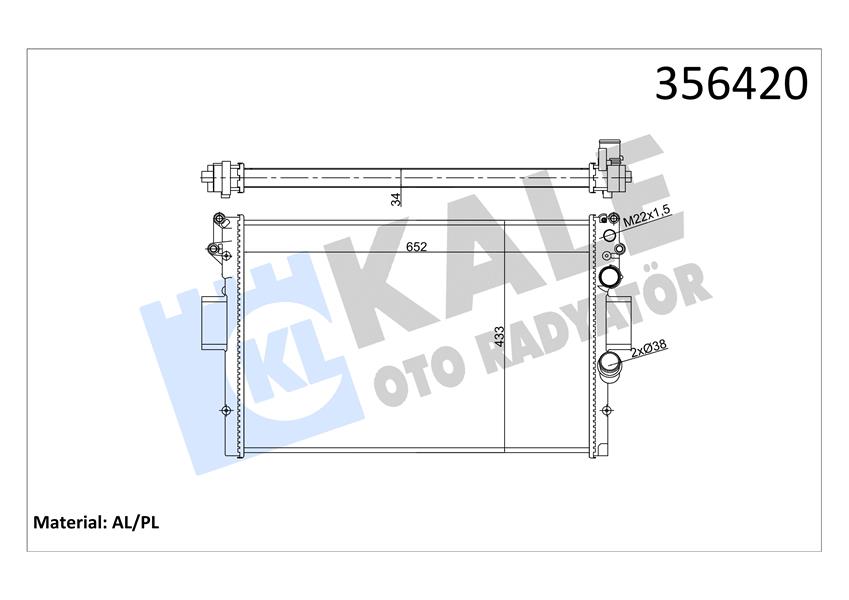 SU RADYATÖRÜ IVECO DAILY III 2.5TD 2.8 99 MT MEKANİK 652X433X32 500396428-500396429-504008108