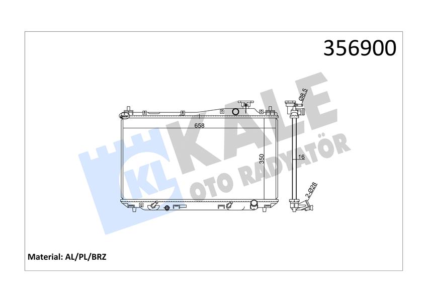 RADYATÖR CIVIC VII OTOMATİK AL/PL/BRZ 350X658X16