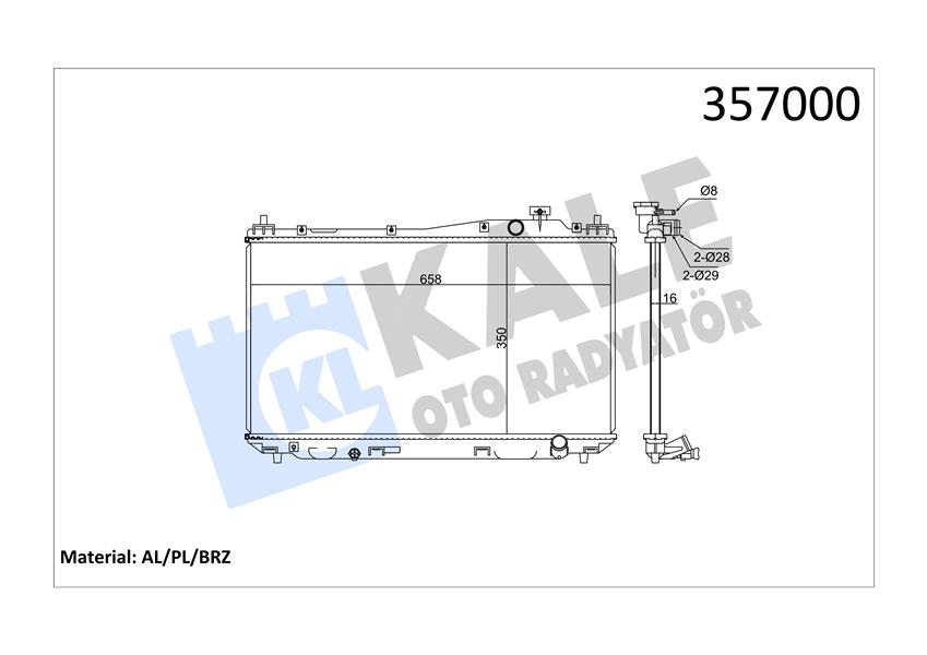 RADYATÖR CIVIC VII MEKANİK AL/PL/BRZ 350X658X16