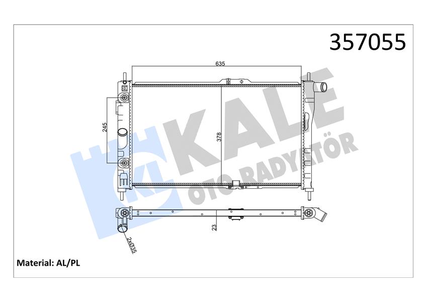 SU RADYATÖRÜ DAEWOO ESPERO 1.8 95-97 AT AC NAC MEKANİK 635X378X23