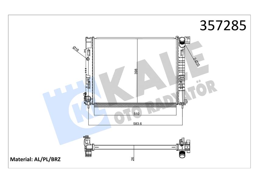 SU RADYATÖRÜ RENAULT CLIO V 1.5DCI 19 MT BRAZING 510X398X26