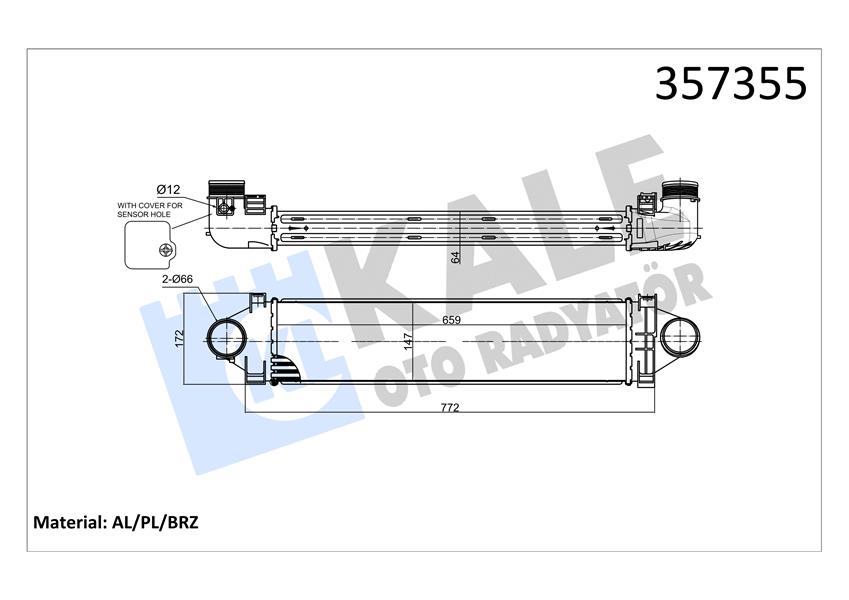 TURBO RADYATORU 224DT DW12BTED4 FREELANDER 2 L359 06 14