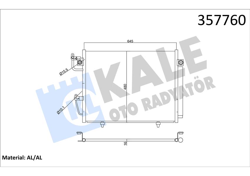 KONDENSER AL/BRZ MITSUBISHI MONTERO 3.2 07 -PAREJO 3.0 3.2 07 3.8 10 -SHOGUN 3.2 07